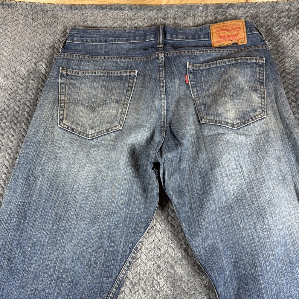 Levis 569 Jeans Mens 34x32 Blue Medium Wash Relaxed Fit Straight Leg Denim - Picture 11 of 12